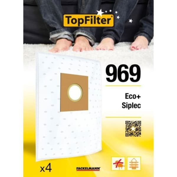 Säck Dammsugare - Eco+ - L501 - 4 Säckar - Vit - Kompatibel med Eco+ L501