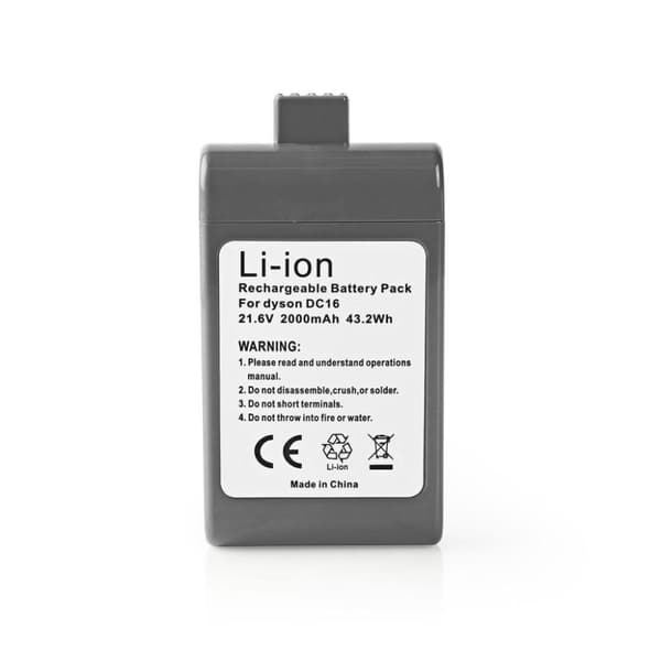 Nedis V2AHDY21V602 Støvsugerbatteri Li-ion 21,6V 2Ah 43,2Wh erstatning for Dyson Dc16-serien