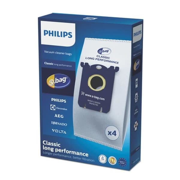 PHILIPS - Set med 4 S-bag Classic Long Performance dammsugarpåsar - FC8021