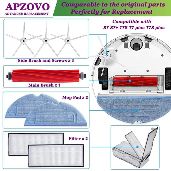 INF Reservdelar till Roborock S7/S7 Plus/T7/T7 Plus/T7s/T7s Plus