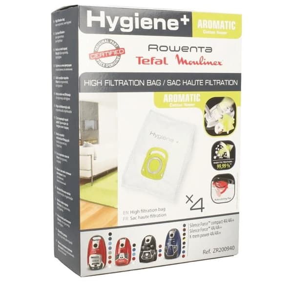 Dammsugarpåse - SEB - ZR200940 - Hygiene Aromatic - Set om 4 - Flerfärgad