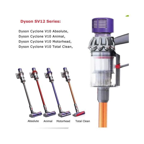 Avgassystem - PRUMYA - Dyson V10 - Tvättbar - Lila - Kompatibel med flera modeller