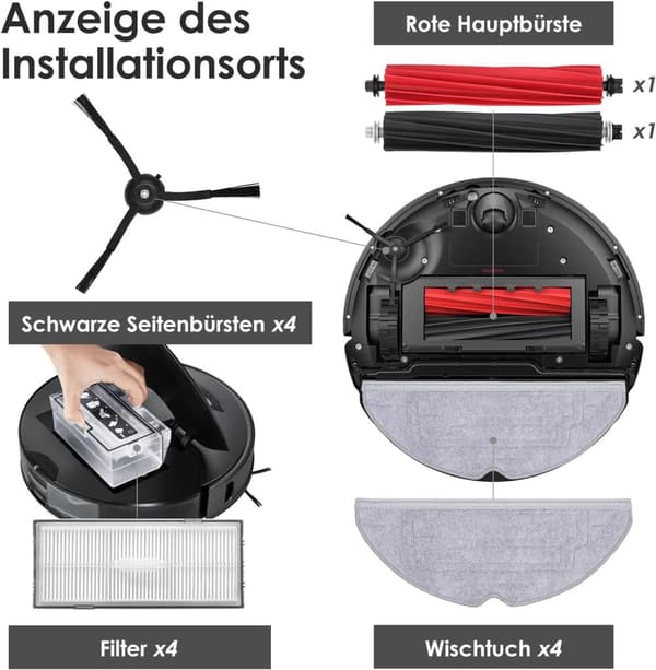 INF Tilbehør til Xiaomi Mi Robot Vacuum-Mop S8/S7/S8+/S7 MaxV Ultra