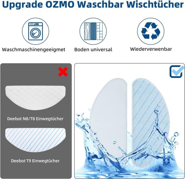 INF Tilbehør til Ecovacs Deebot OZMO 920, 950, T5, T8 AIVI Max MultiColor