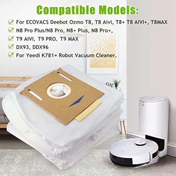 INF Pölypussisarja Yeedi K781+, ECOVACS Deebot Ozmo T8 AIVI