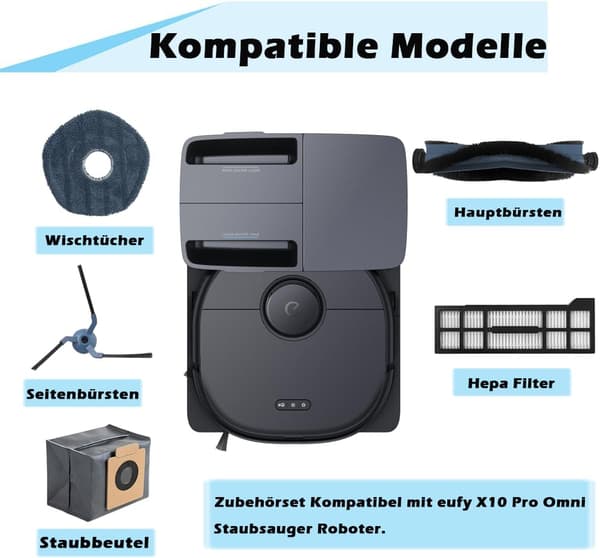 INF Eufy X10/X9 Pro Omni Robot Vakuum Erstatningsdele