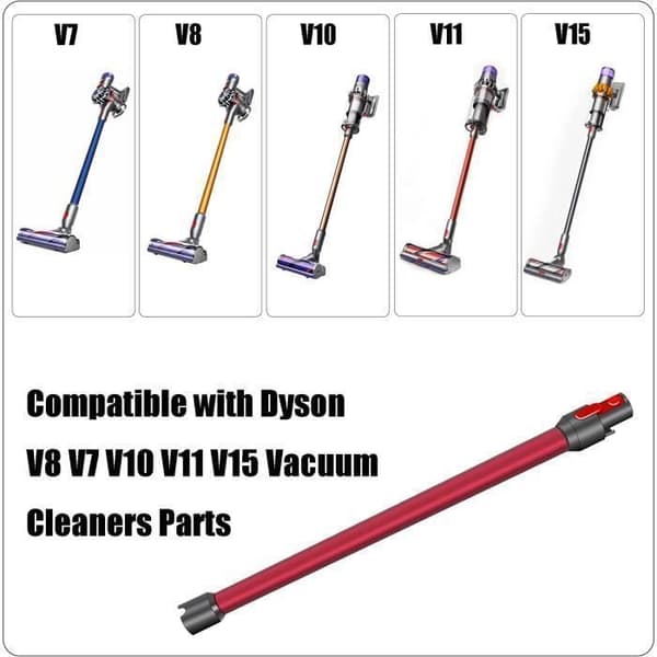 Teleskoprörsstyv stångförlängning kompatibel för Dyson V11 V10 V8 V7 - CALDION - Röd