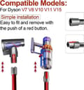 Miniatyrbild 6 av 6: Teleskoprörsstyv stångförlängning kompatibel för Dyson V11 V10 V8 V7 - CALDION - Röd