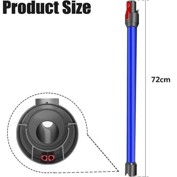 Teleskoprör för styv stavförlängning kompatibel för Dyson V11 V10 V8 V7, längd 72 CM, snabbkopplingsrör - blå