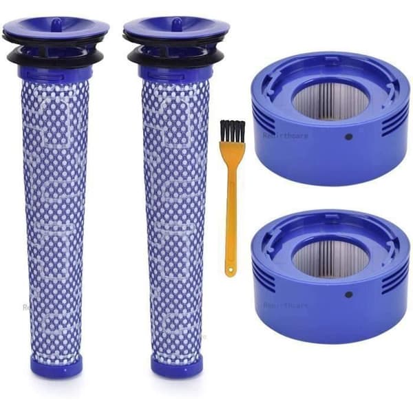 Filter för Dyson - FOCLATUNER- V8 V7 Absolute Animal Motorhead - 2 HEPA-postfilter - 2 förfilter - Blå