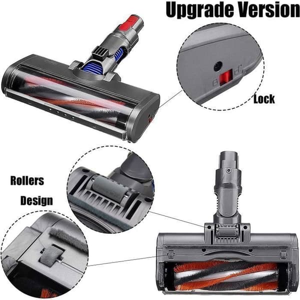 Turbo elektrisk motoriserad roterande borste för Dyson V7 V8 V10 V11 V15 - CALDION - Borste med LED-ljus
