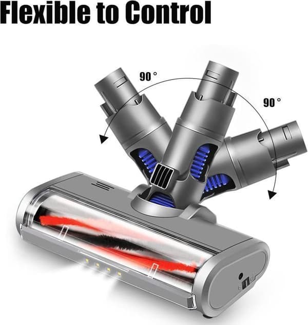 Turbo elektrisk motoriserad roterande borste för Dyson V7 V8 V10 V11 V15 - CALDION - Borste med LED-ljus