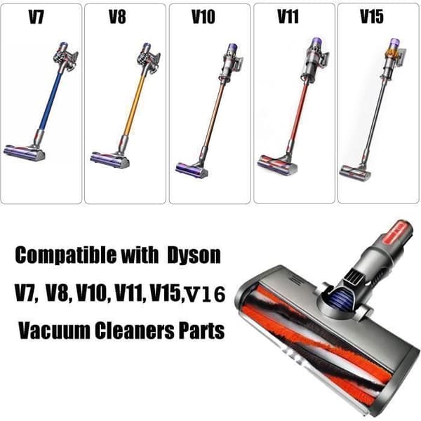 Turbo elektrisk motoriserad roterande borste för Dyson V7 V8 V10 V11 V15 - CALDION - Borste med LED-ljus