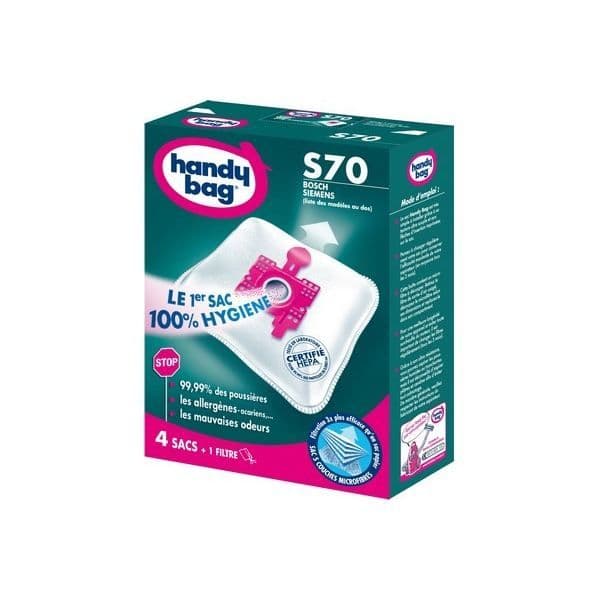 HANDY BAG S70 - Micropor Plus Dammsugarpåsar - Kompatibel Bosch Arriva/Siemens Smily