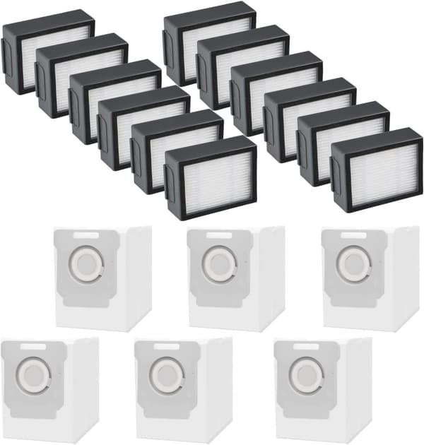 INF 12-pak støvsugerfilter og 6-pak støvsugerposer til iRobot Roomba i3/i3+/i4/i4+/i6/i6+/i7/i7+/j7
