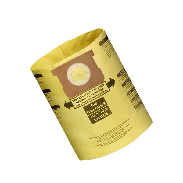 INF Støvposer til Shop-Vac-støvsugere, gule (6-pack) 5-8 gallons