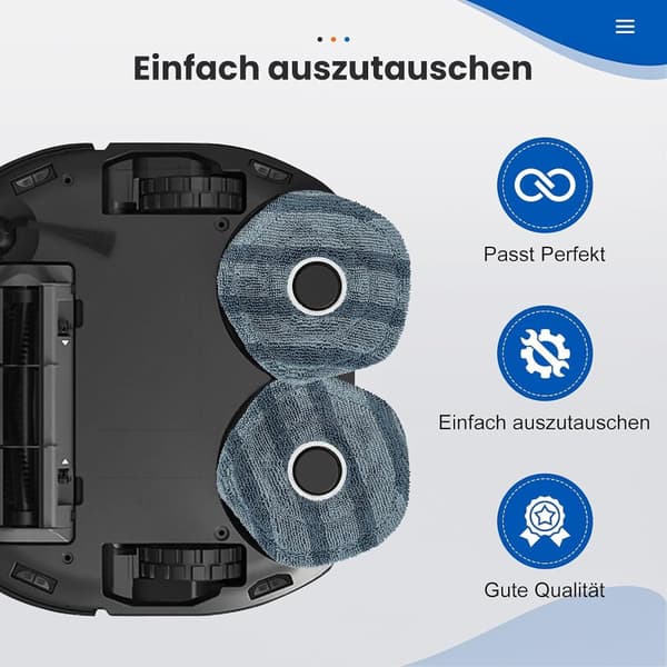 INF Erstatningsmoppekludsæt til Eufy X10 Pro Omni/X9 Pro Robotstøvsugere 0