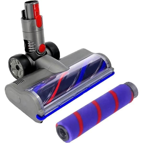 Borste för Dyson V8 V7 V10 V11 dammsugare, tillbehör till dammsugare för Dyson med 1 ersättningsrulle och 4 lysdioder, parkett