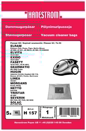 Dammsugarpåsar ELRAM JC 802, JC 831, JC 862