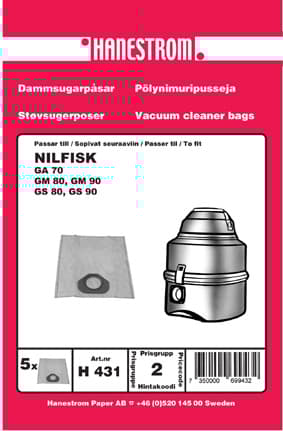 Dammsugarpåsar NILFISK GM80,GM90,GS80,GS90