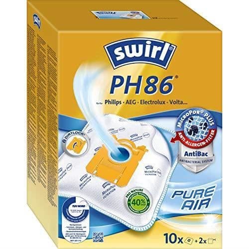Dammsugarpåse - Swirl - pH 86 microPor - Kompatibel med Philips - 10 påsar - Stort sugkraft