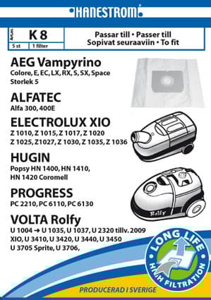 Vacuum cleaner bags K8