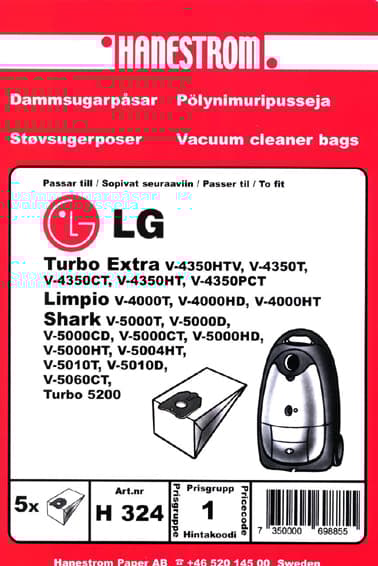 Dammsugarpåsar LG SHARK V-5000T      5P