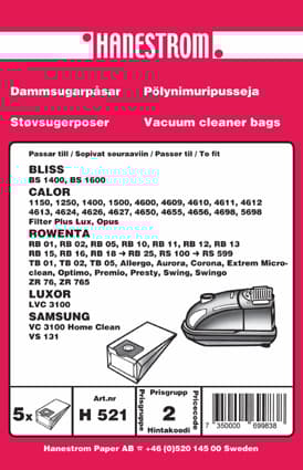 Dammsugarpåsar ROWENTA ZR 76