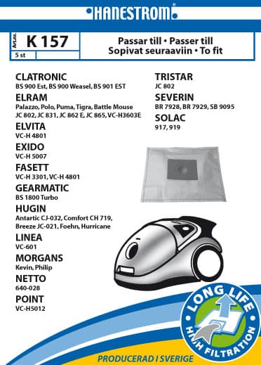Vacuum cleaner bags K157
