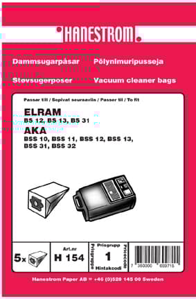 Dammsugarpåsar ELRAM BS 12, BS 13, BS 31