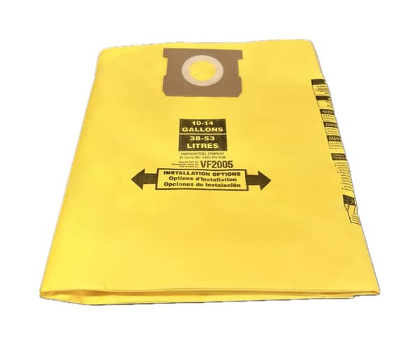 INF 10-pakning støvposer for Shop Vac 5-8 gallon støvsugere - Dobbeltlags hvit krage