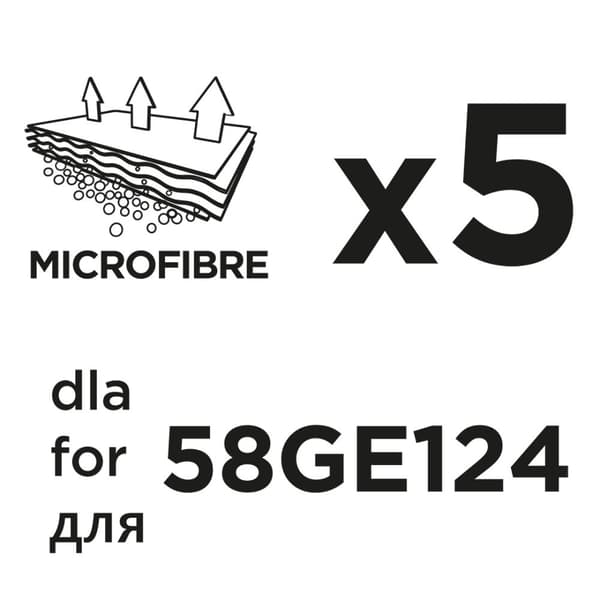 Mikrofiberdammsugarpåsar 58GE124 5 st