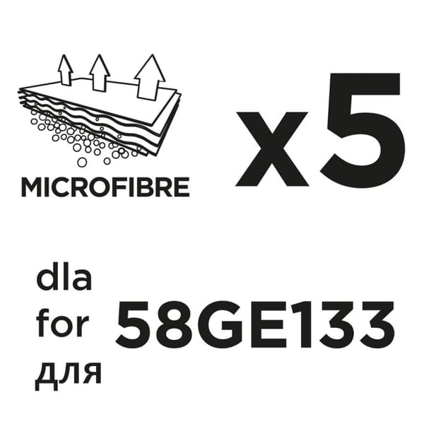 Mikrofiberdammsugarpåsar 58GE133 5 st