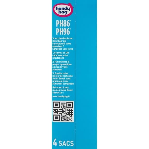 Handy bag® PH86/PH96® dammsugarpåsar - Philips, Electrolux, AEG, Tornado - 4 påsar + 1 luftutloppsfilter för att skära