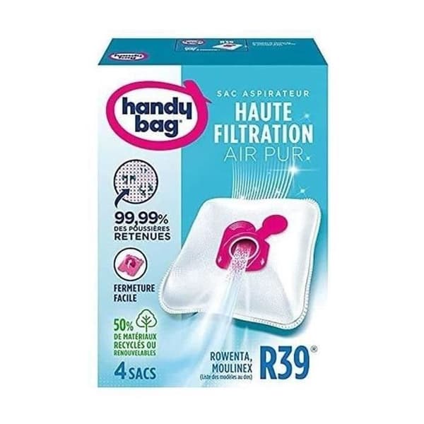 Dammsugarpåsar - HANDY BAG - R39 - 4 påsar - Hög filtrering - Antiallergisk - Mikrofibrer
