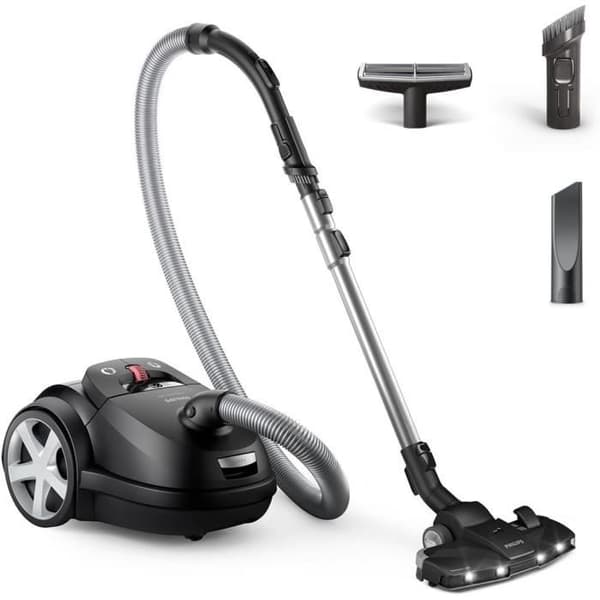 Dammsugare med påse - Philips - Serie 8000 - Motor 900 W - TriActive+ LED-borste - HEPA-filter Svart