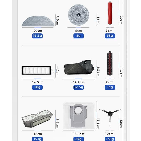 INF Roborock S8 MaxV Ultra Accessory Pack - Reservedele til G20S, S8 Series