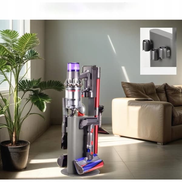 74 cm:n hiiliteräksinen jalusta Dyson-pölynimurille ja lisävarusteille V15 V12 V11 V10 V8 V7 V6