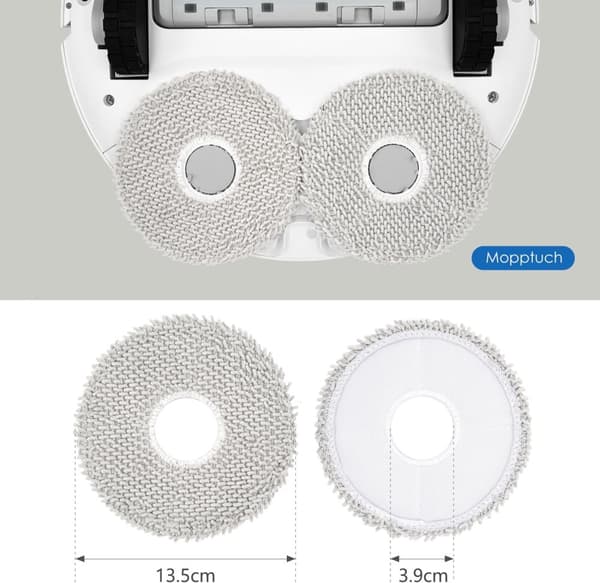 Dreame X40 Ultra tilbehørssæt, 4 moppepuder, 6 støvposer, 1 hovedbørste, 4 sidebørster, 2 filtre