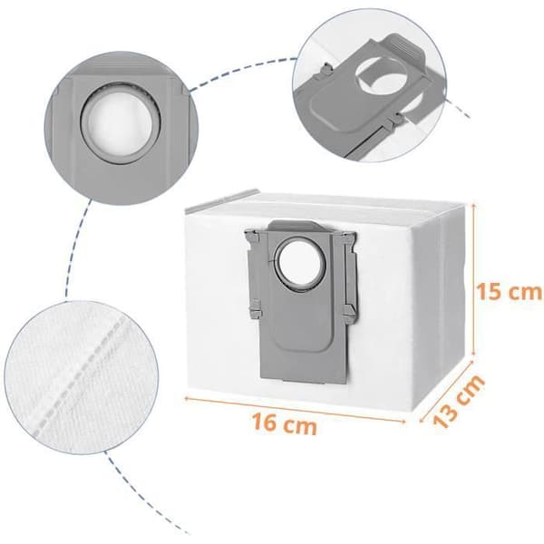 Dammsugarpåse för Roborock S8 Pro-S8 Plus-S7 Pro Ultra-S7 MaxV Ultra-Q7 Max-Q5 Plus - dammsugarpåsar [Förpackning 10] Phonillico®