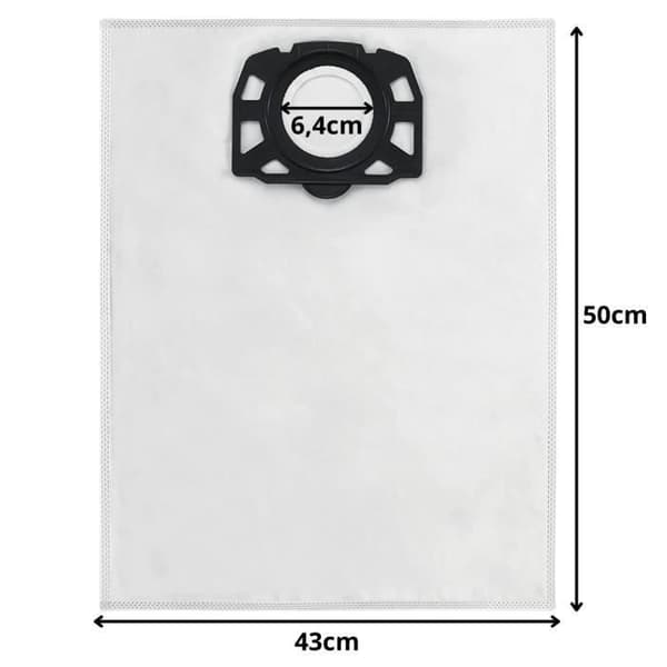 Säck för Karcher WD4 WD5 WD6 MV4 MV5 MV6 Städsäckar ersättning 2.863-006.0 [Förpackning 8] Phonillico®
