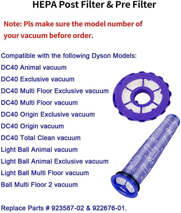 Esi- ja jälkisuodatin Dyson V8 -pölynimurille 2 kpl