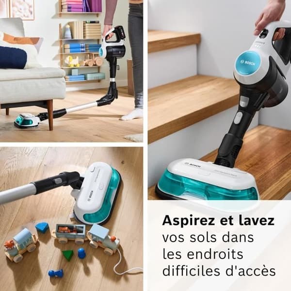 Batteridriven Dammsugare - Bosch - Unlimited 7 ProHygiène - Aqua Borste 2 i 1 - Flexibel - HEPA