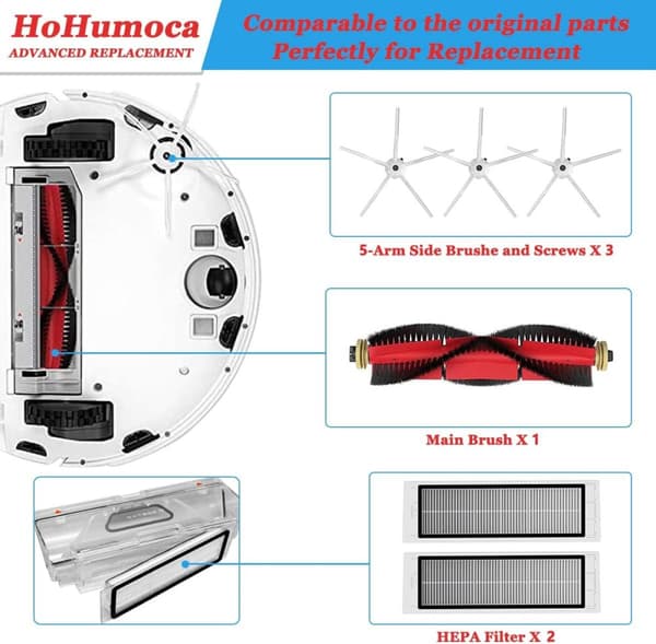 INF Roborock S5 Max/S6 Max/S6 Pure/S6 MaxV/S50/S51/S55/S60/S65/S5/S6 tarvikkeet - 7 kpl