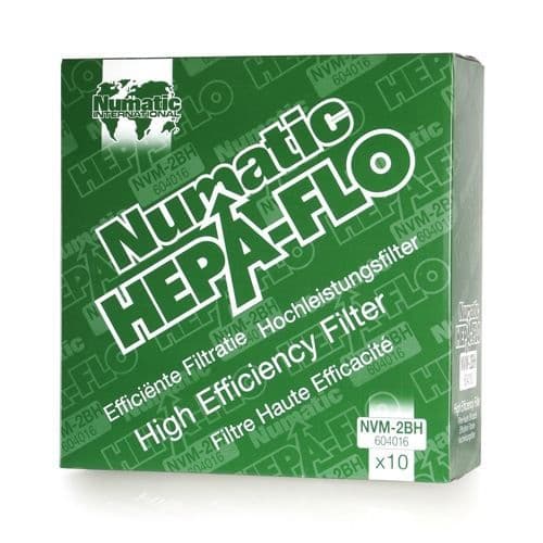 Fickpåse Hepaflo 9L NVM-1CH - Numatic - För dammsugare Henry, Hetty, James och Harry - Set med 10 påsar