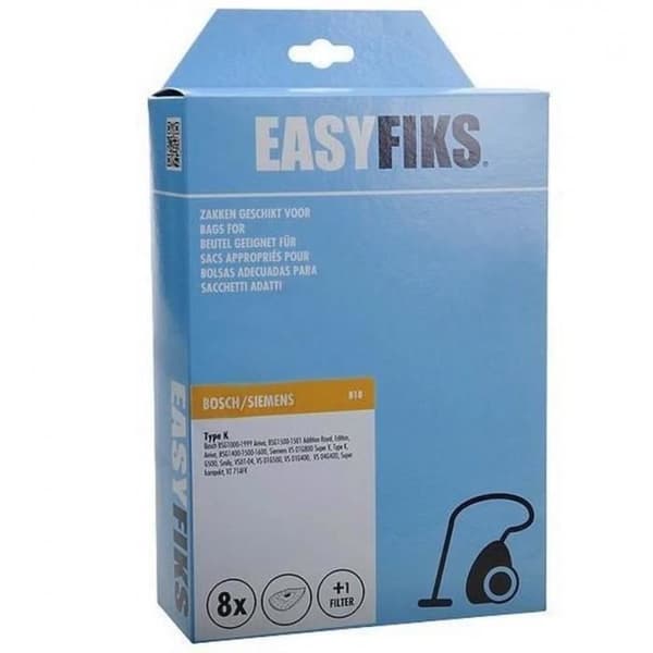 Set med 8 påsar + 1 motorfilter för Bosch &amp; Siemens dammsugare 00468383