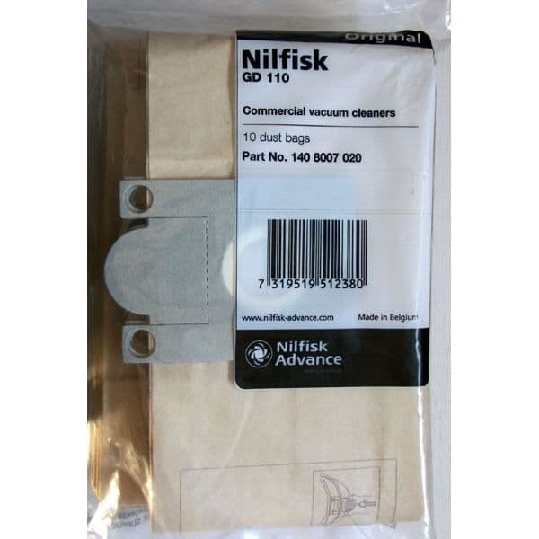 NILFISK 1408007020 - 10 NILFISK dammsugarpåsar i guld