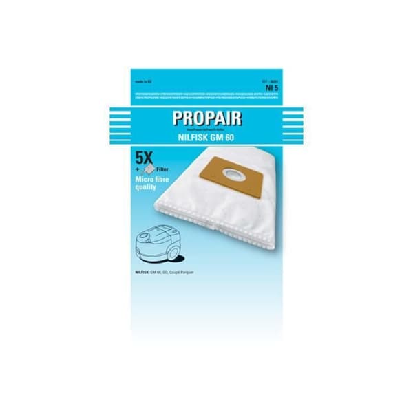 NILFISK - NILFISK VAKUUMBAG GO/COUPE/NEO/GM60/COMPACT PROPAIR 5 DELAR + 1 FILTER -