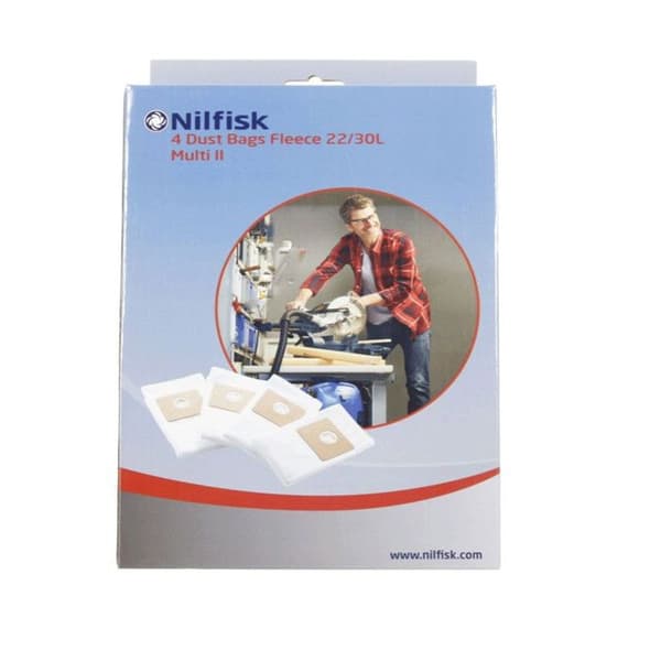 4 påsar för Multi II 22/ Multi II 30 - Dammsugare - NILFISK (60299)