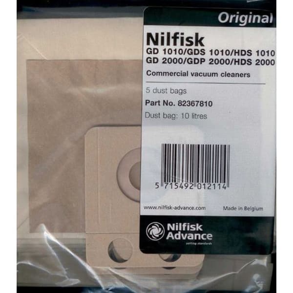 NILFISK 82367810 - 5 Stycken NILFISK originaldammsugarpåsar